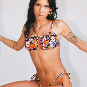 Nala Bikini Top Black Floral