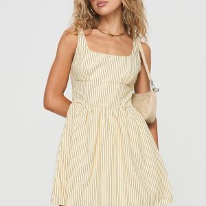 Phillipson Mini Dress Beige Stripe