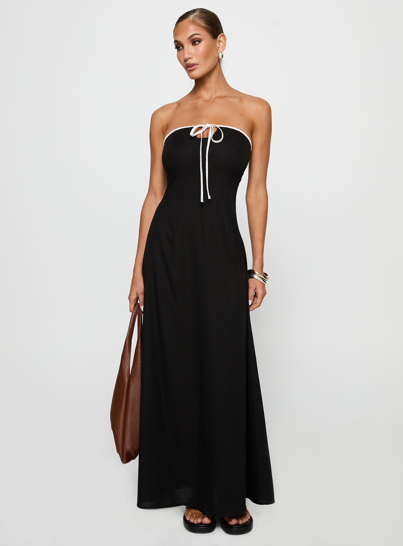 Bijou Strapless Maxi Dress Black - Image 2