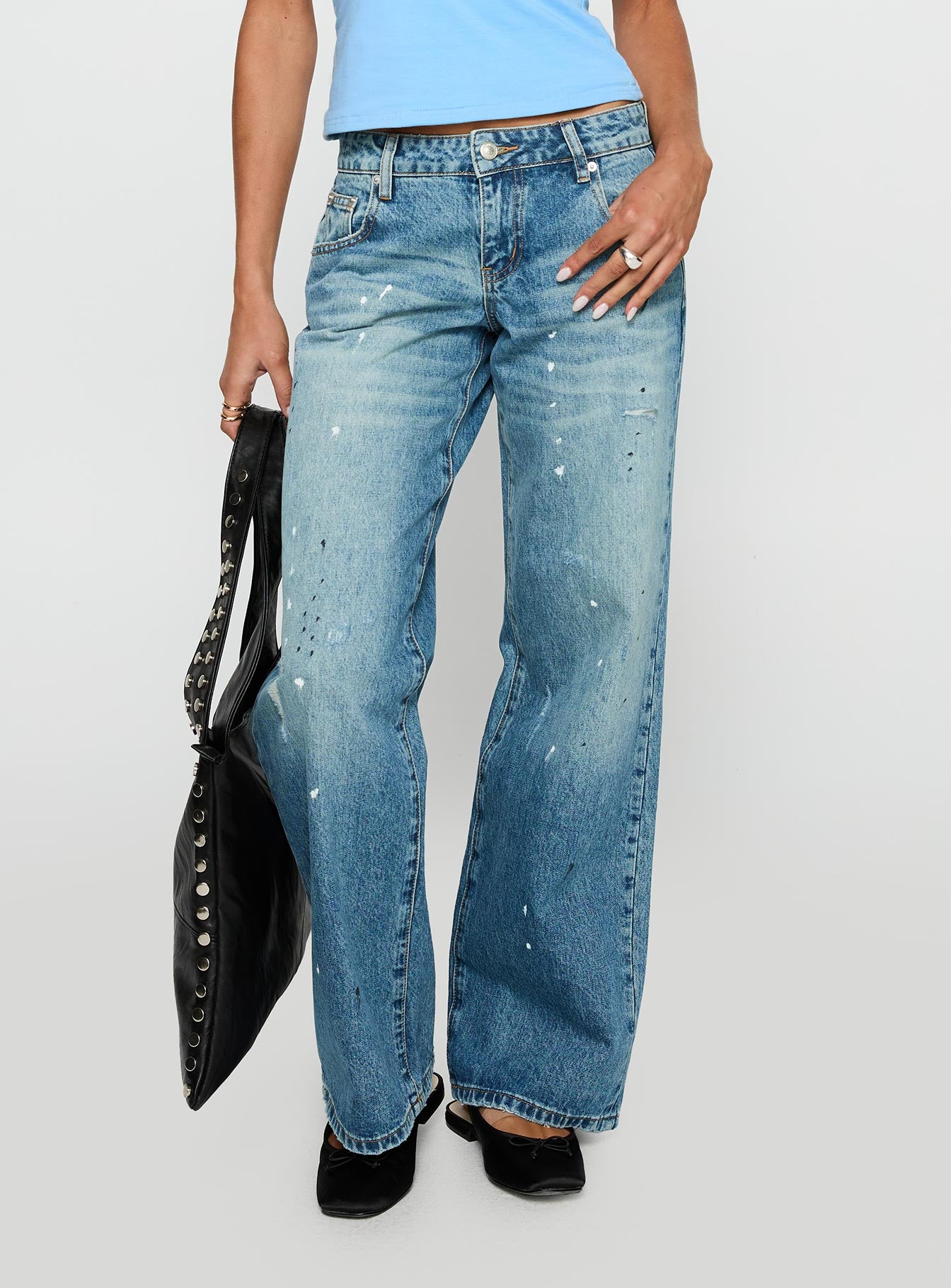 Picasso Mid Rise Straight Leg Jeans Mid Blue - Image 2