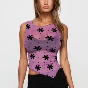 Avelaine Mesh Top Mauve