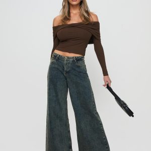 Ziggie Low Rise Baggy Jeans Antique Wash