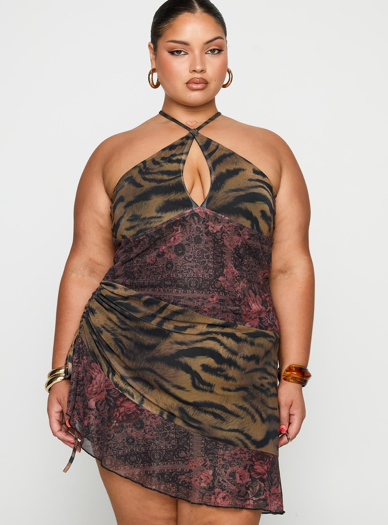 Syrefena Halter Mini Dress Multi Curve - Image 2