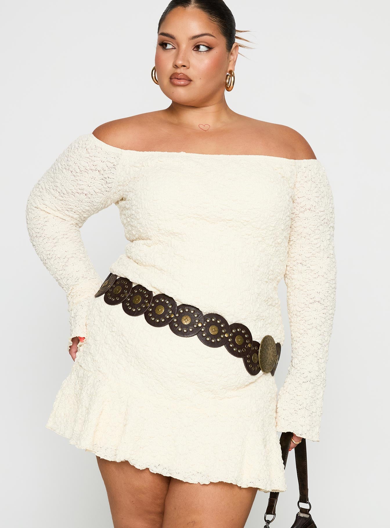 Vancesca Strapless Mini Dress Cream Curve - Image 2