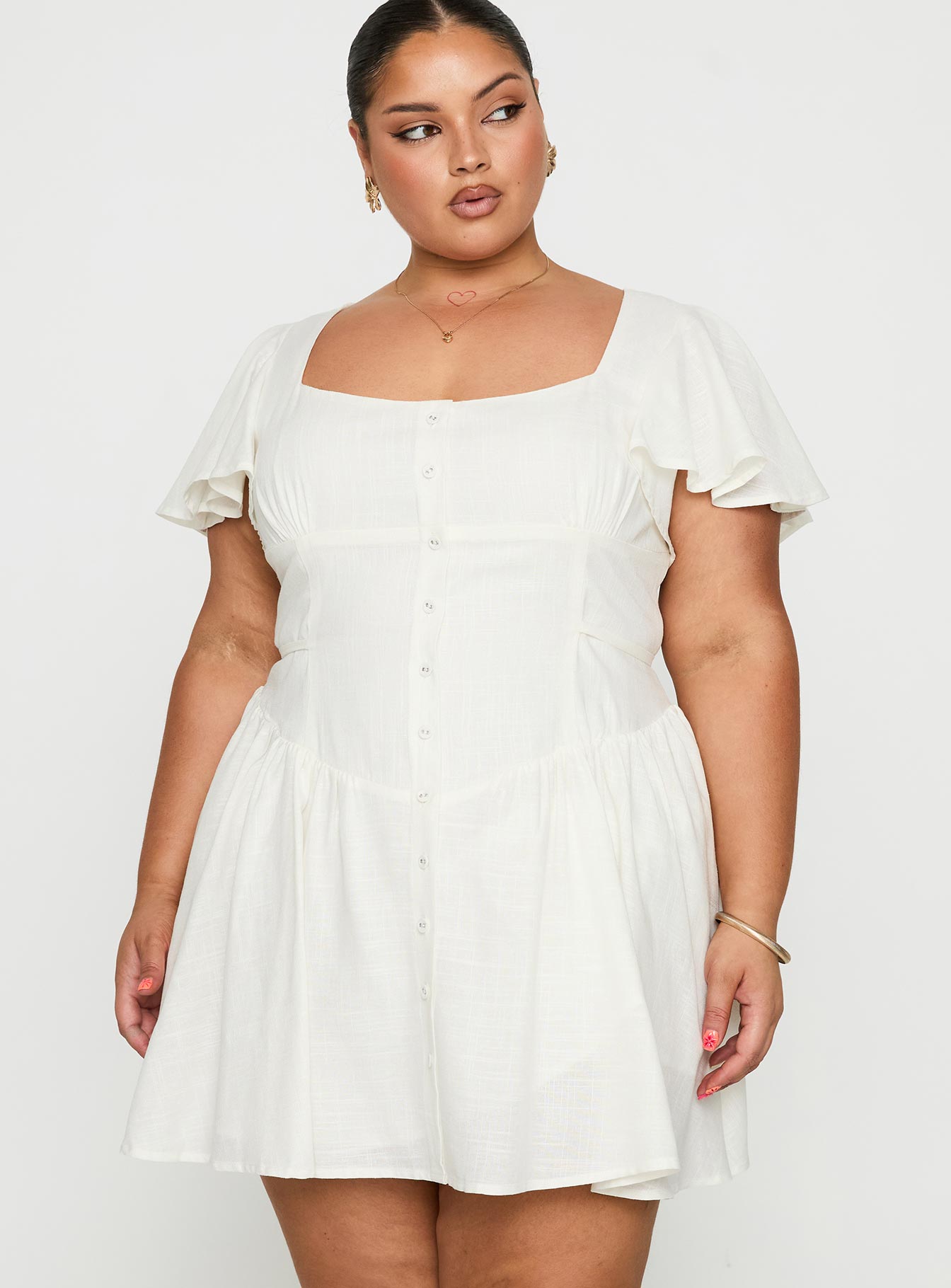 Forever More Mini Dress White Curve - Image 2