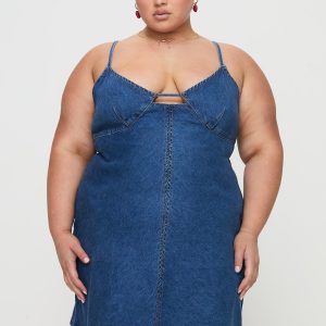 Arwen Denim Mini Dress Blue Curve