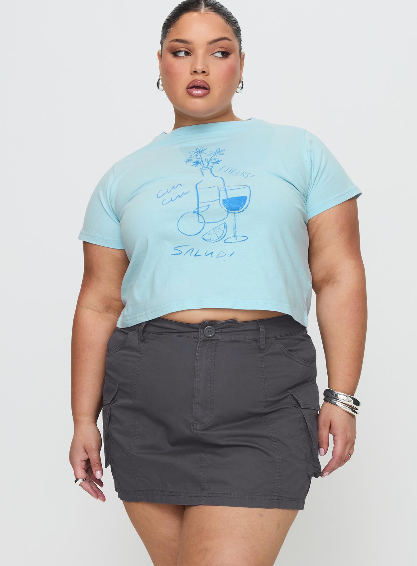 Lieutenant Cargo Mini Skirt Slate - Image 9