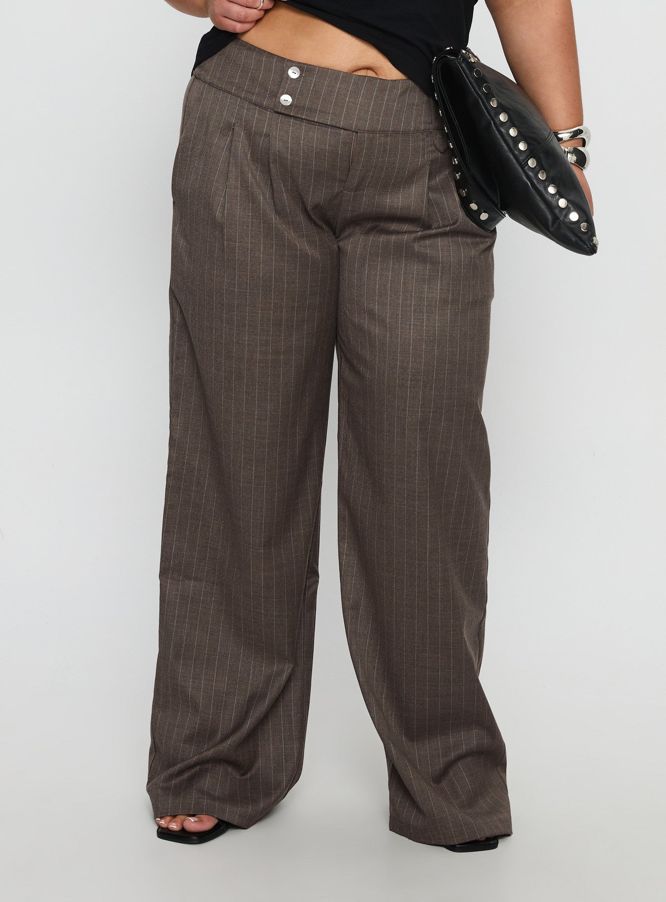 Briellea Thick Waistband Pant Pinstripe Curve - Image 2