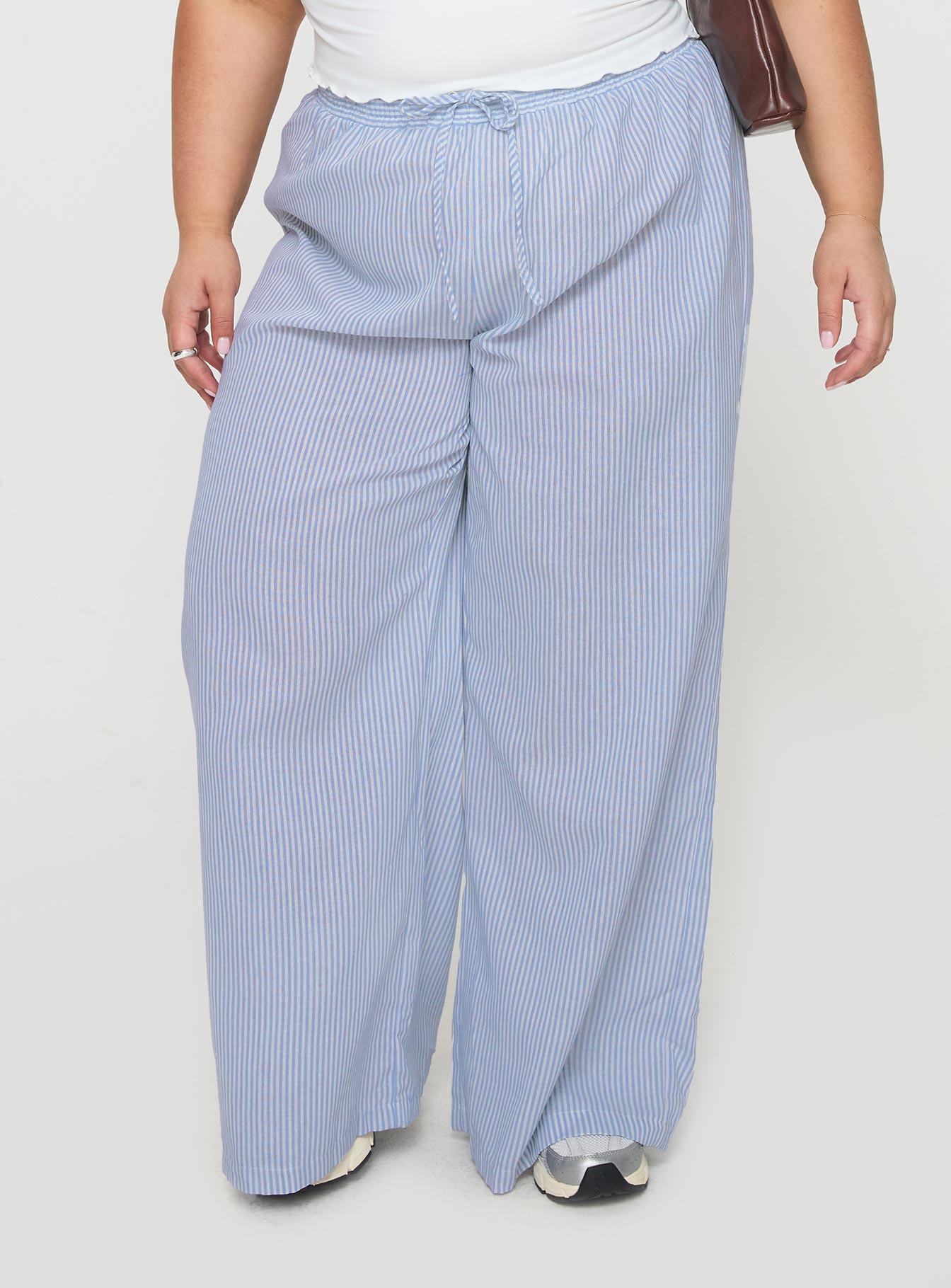 Holiday Tie Front Pant Blue / White Stripe Curve - Image 2