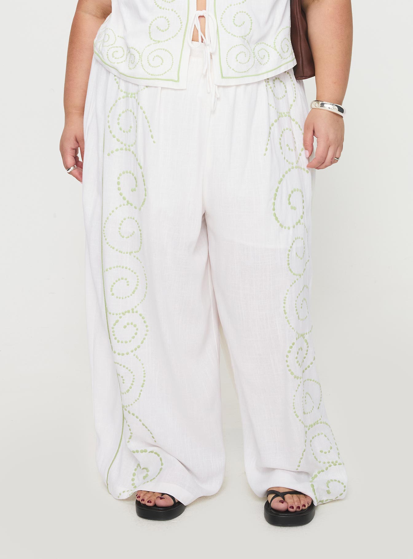 Kindred Pants White / Green Curve - Image 2