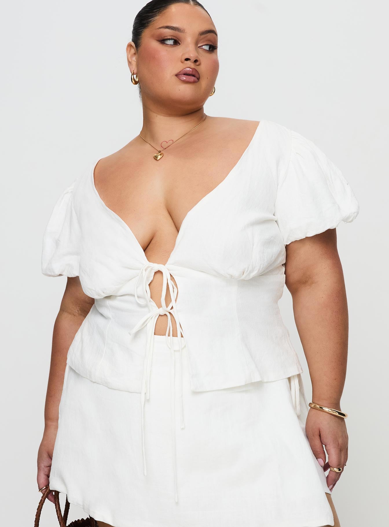 Wilhelmina Blouse Top White Curve - Image 2