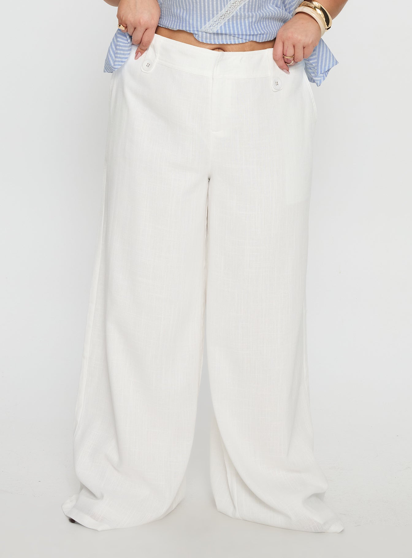 Pedra Wide Leg Pant White Curve - Image 2