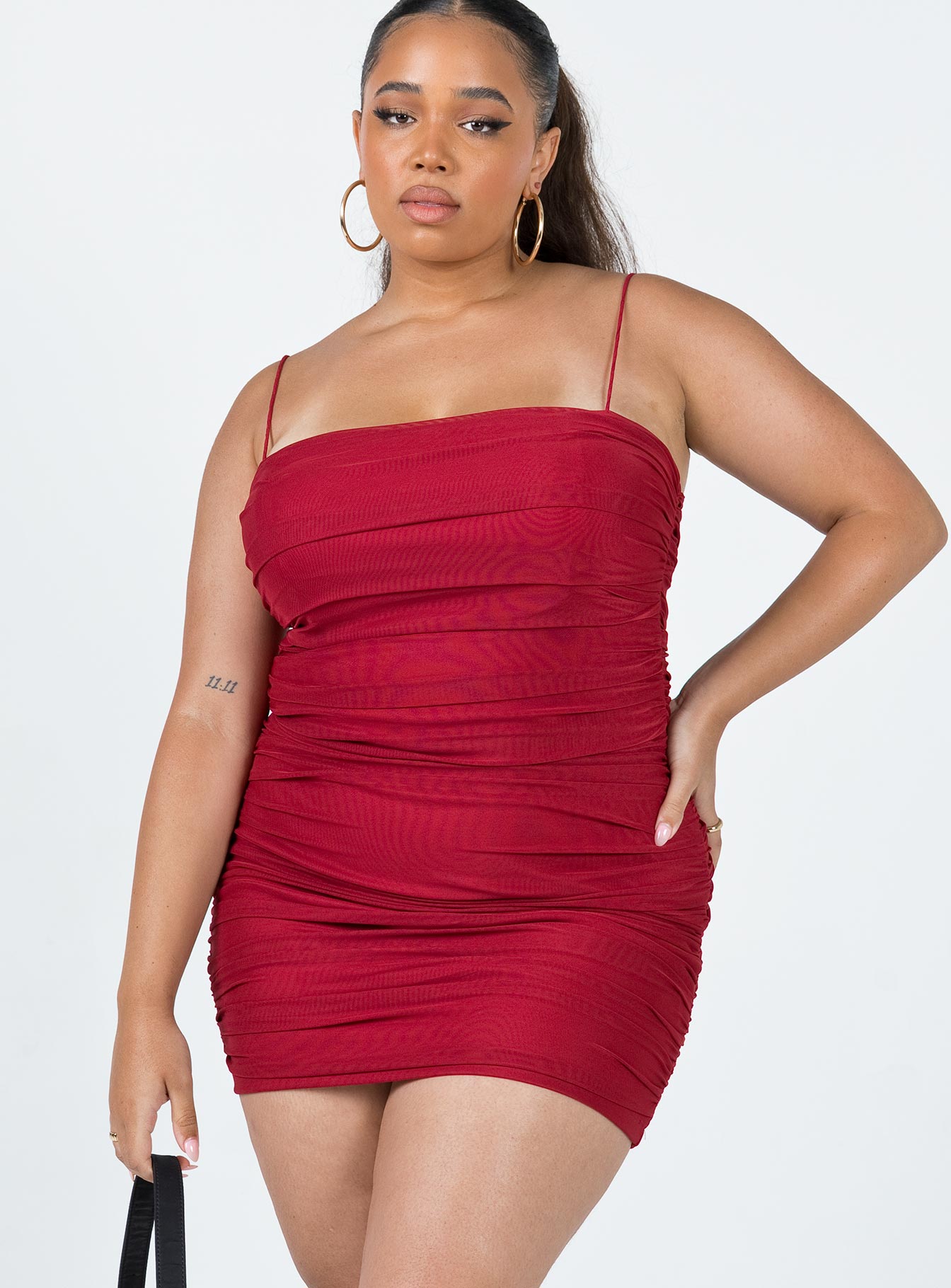 Tara Mini Dress Red Curve - Image 2