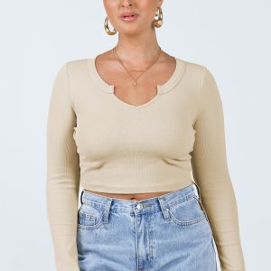Laurina Long Sleeve Top Beige
