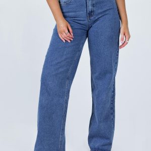 Theore High Waisted Mom Jean Mid Wash Denim