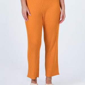 Ginny Ribbed Knit Pants Orange