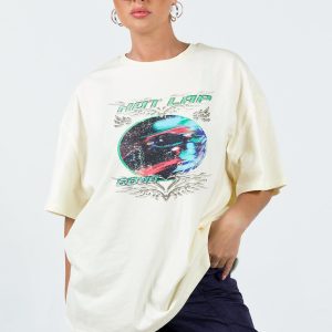Hot Lap Oversized Tee Ivory