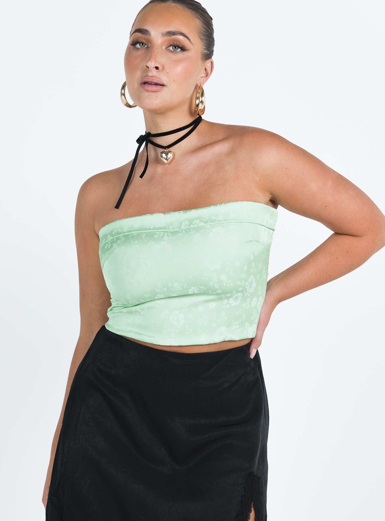 Essen Strapless Top Green - Image 2