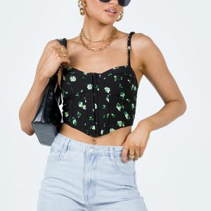 Symonds Corset Top Black / Floral