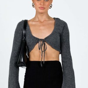 Carmel Bolero Top Charcoal