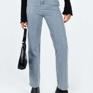 Ikena Straight Leg Jeans Light Wash Denim