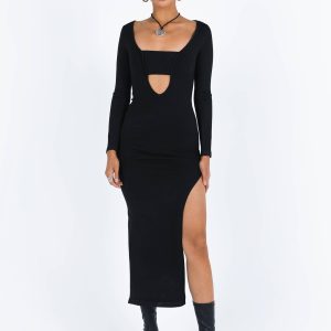 Marple Cut Out Maxi Dress Black