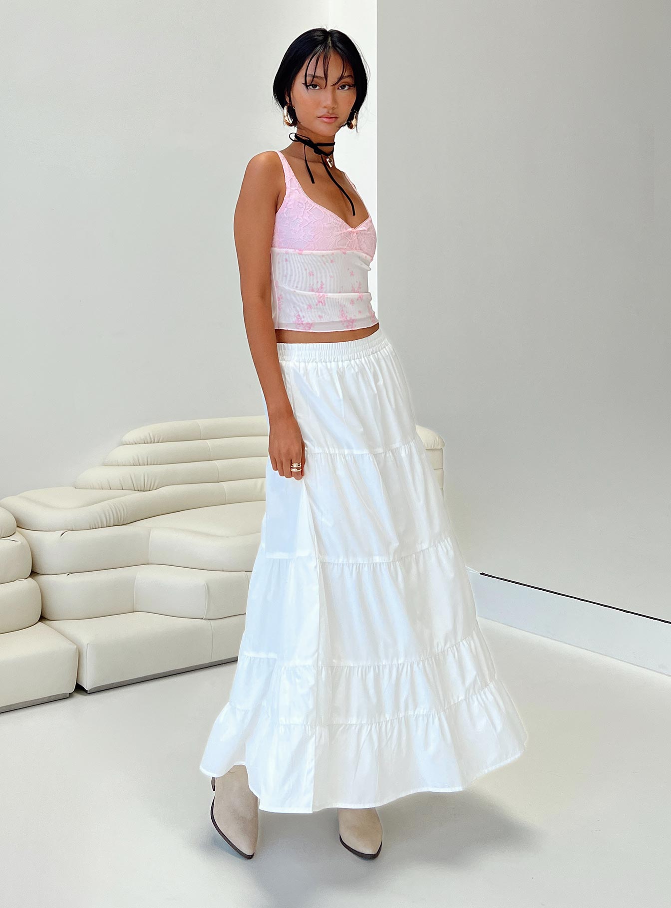 Garden Party Maxi Skirt White - Image 3