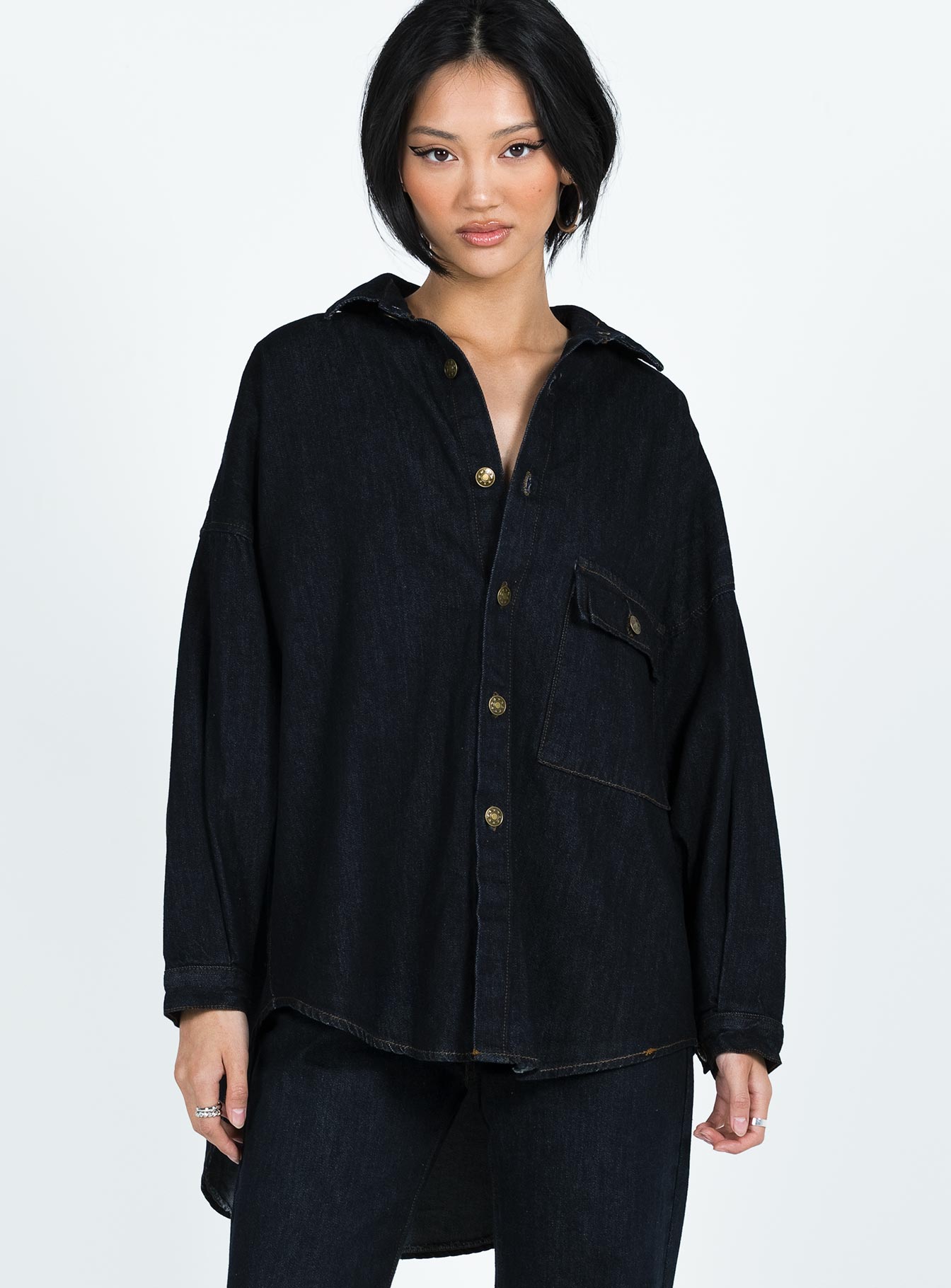 Nyc Boyfriend Shirt Dark Denim - Image 2