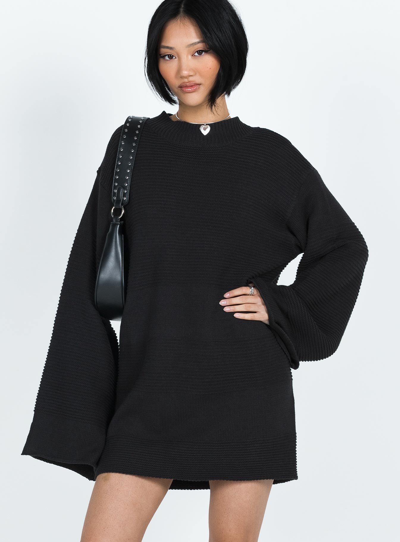 Cheyenne Knit Sweater Dress Black - Image 2