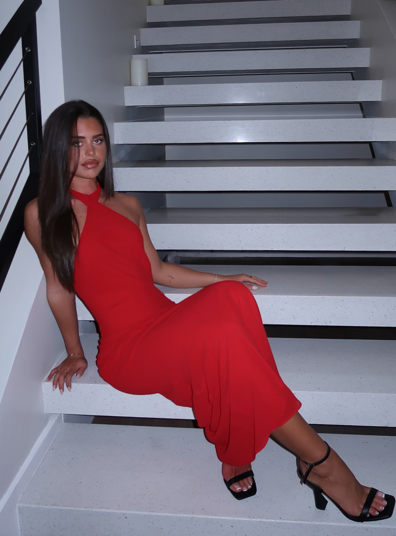 Abriela Maxi Dress Red - Image 9