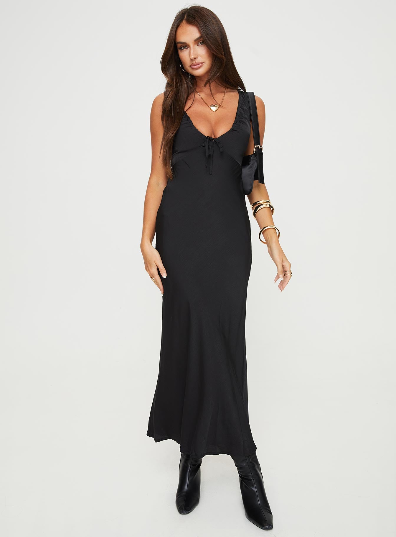 Bareena Bias Cut Maxi Dress Black - Image 2