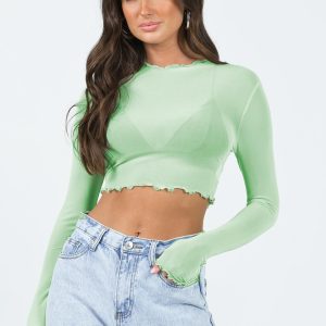 Livvy Long Sleeve Top Green