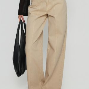 Lando Low Rise Straight Leg Jeans Tan
