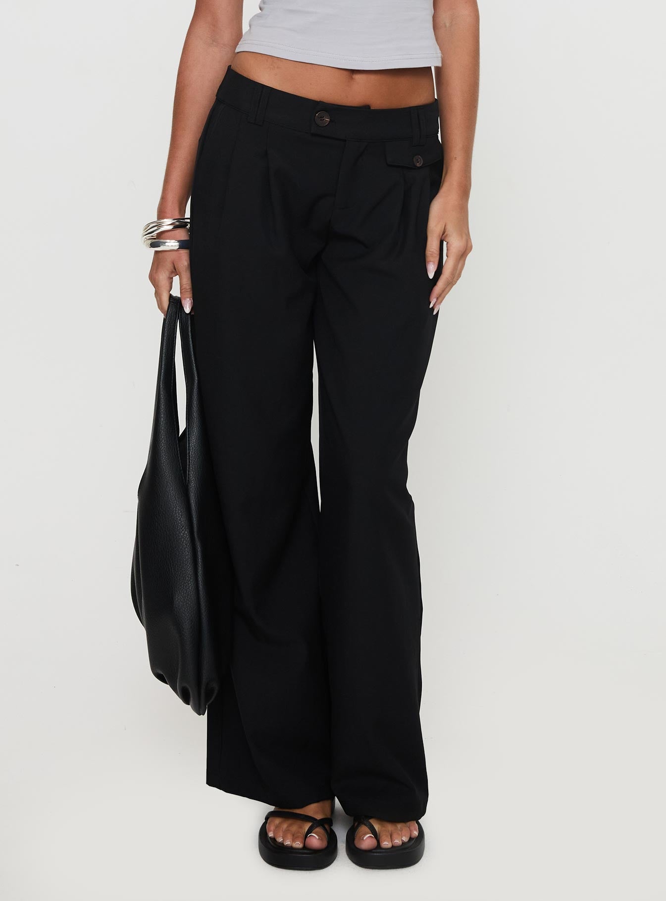 Sallon Low Rise Pants Black - Image 2