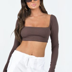 Amira Long Sleeve Top Brown