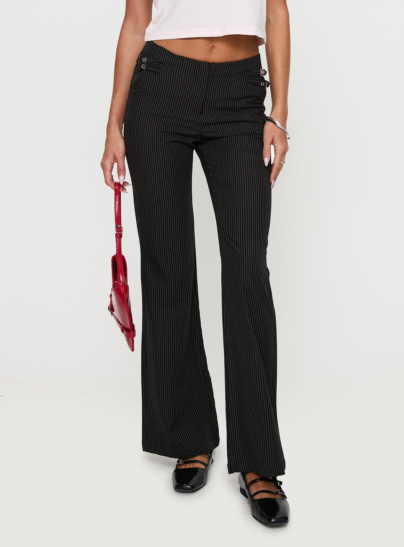 Sympathiser Pinstripe Pants Black - Image 2