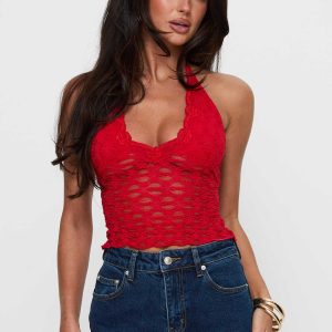 Only Angel Halter Top Red