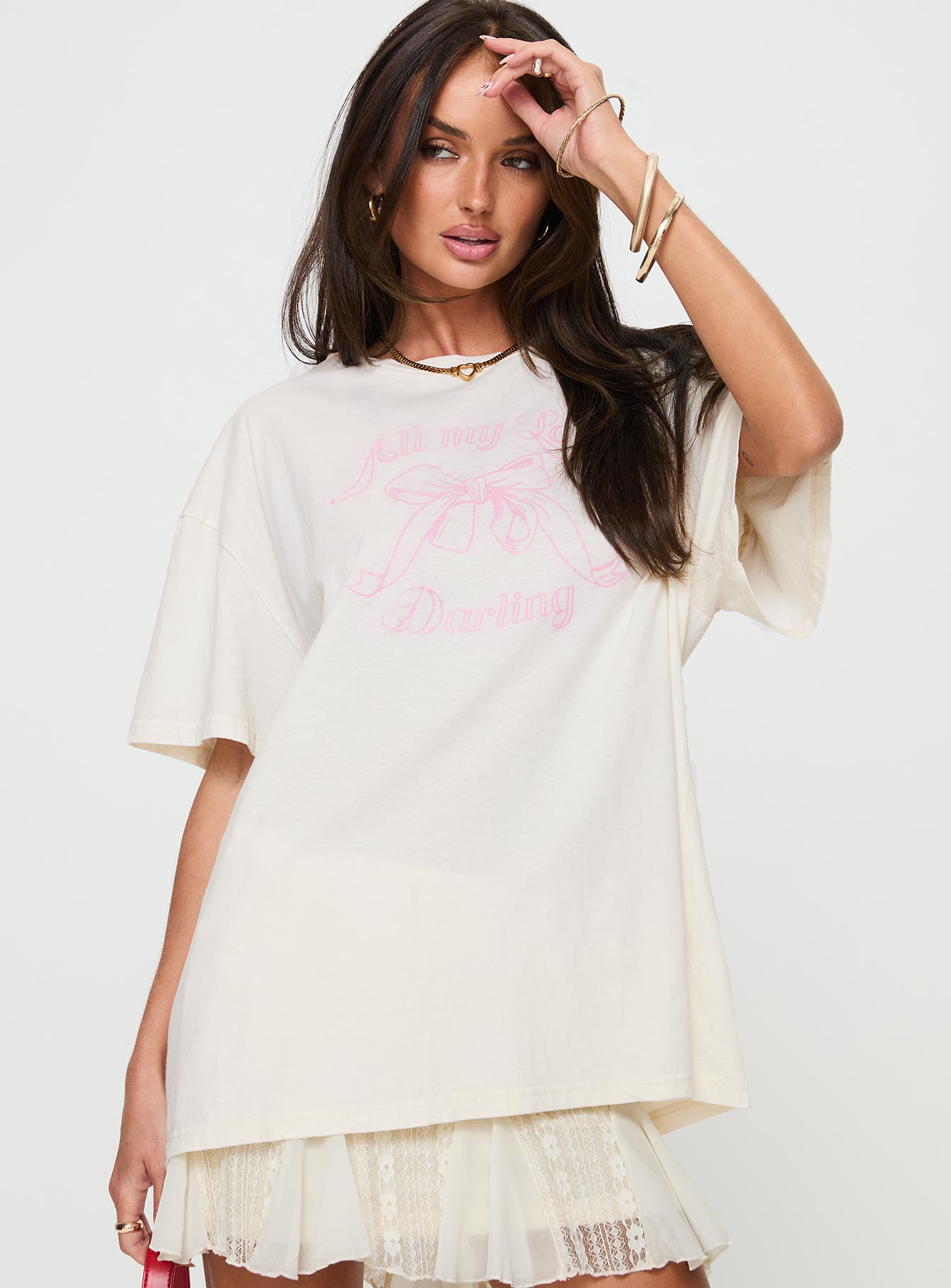 All My Love Bow Tee White - Image 2