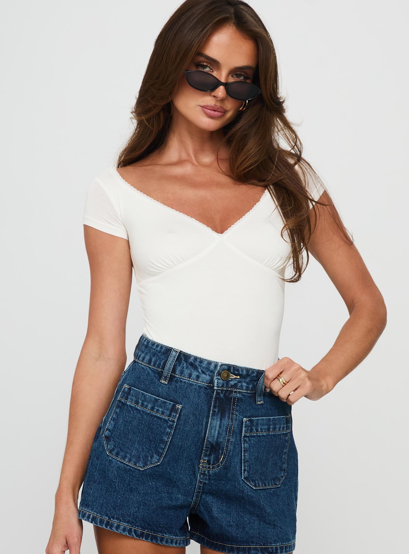 Loveydove Short Sleeve Bodysuit White - Image 2