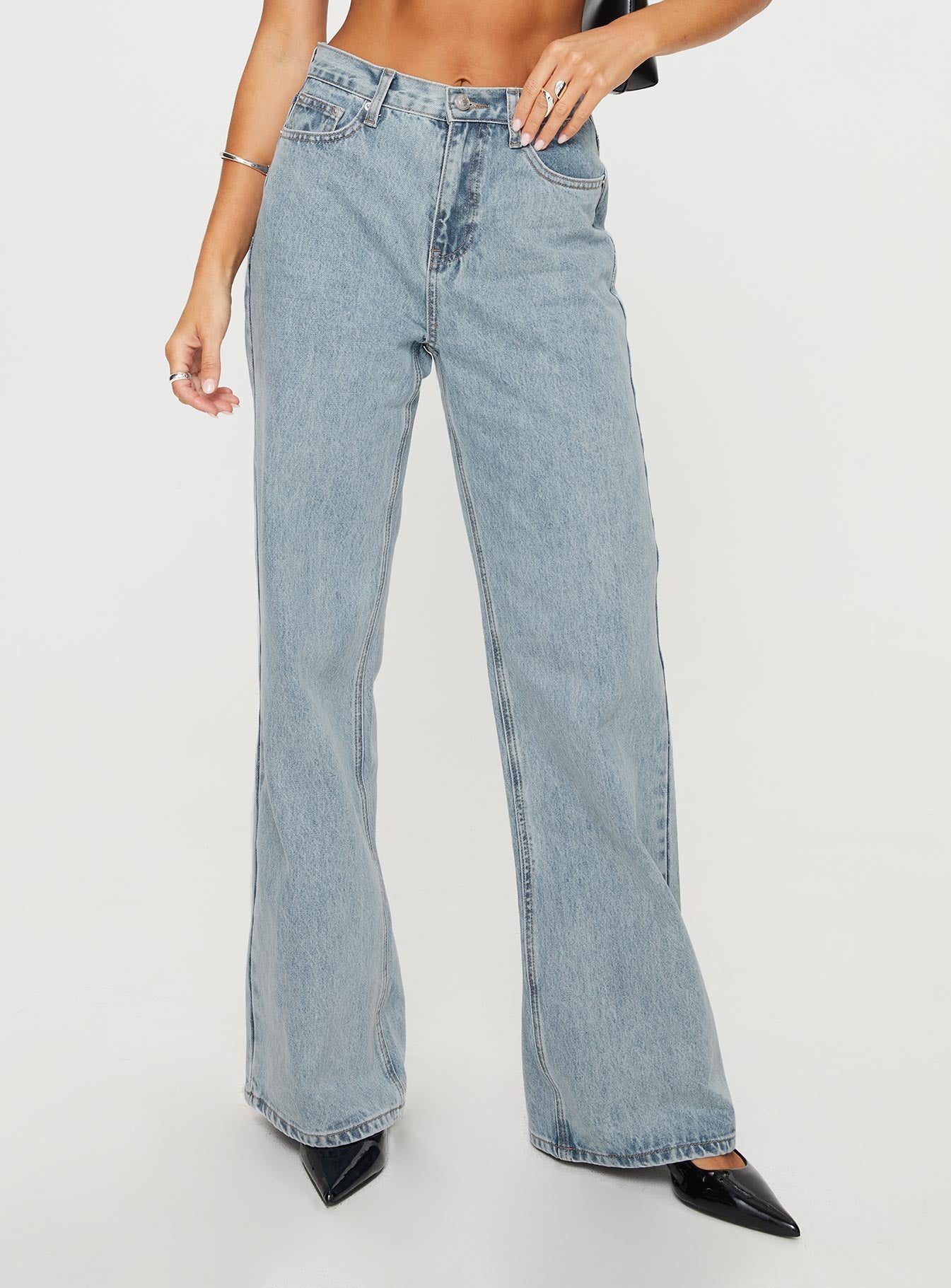 Maple Flare Jean Light Wash Denim - Image 3