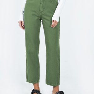 Leta Straight Leg Denim Jeans Khaki