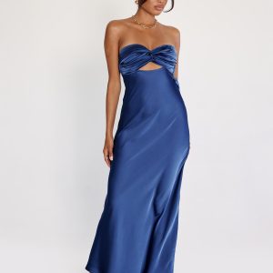Faviola Strapless Maxi Dress Blue