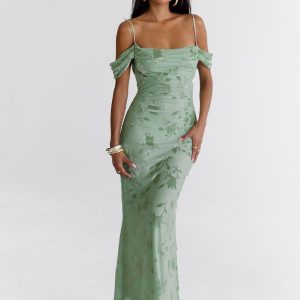 Green Gables Burnout Maxi Dress Sage