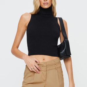 Jepson High Neck Tank Top Black