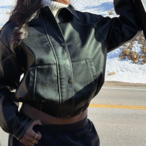 Jaxton Faux Leather Jacket Black