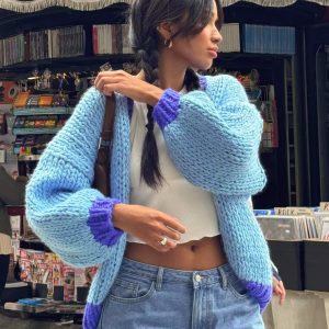 Lester Knit Cardigan Blue