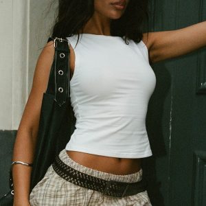 Bleeker High Neck Top White