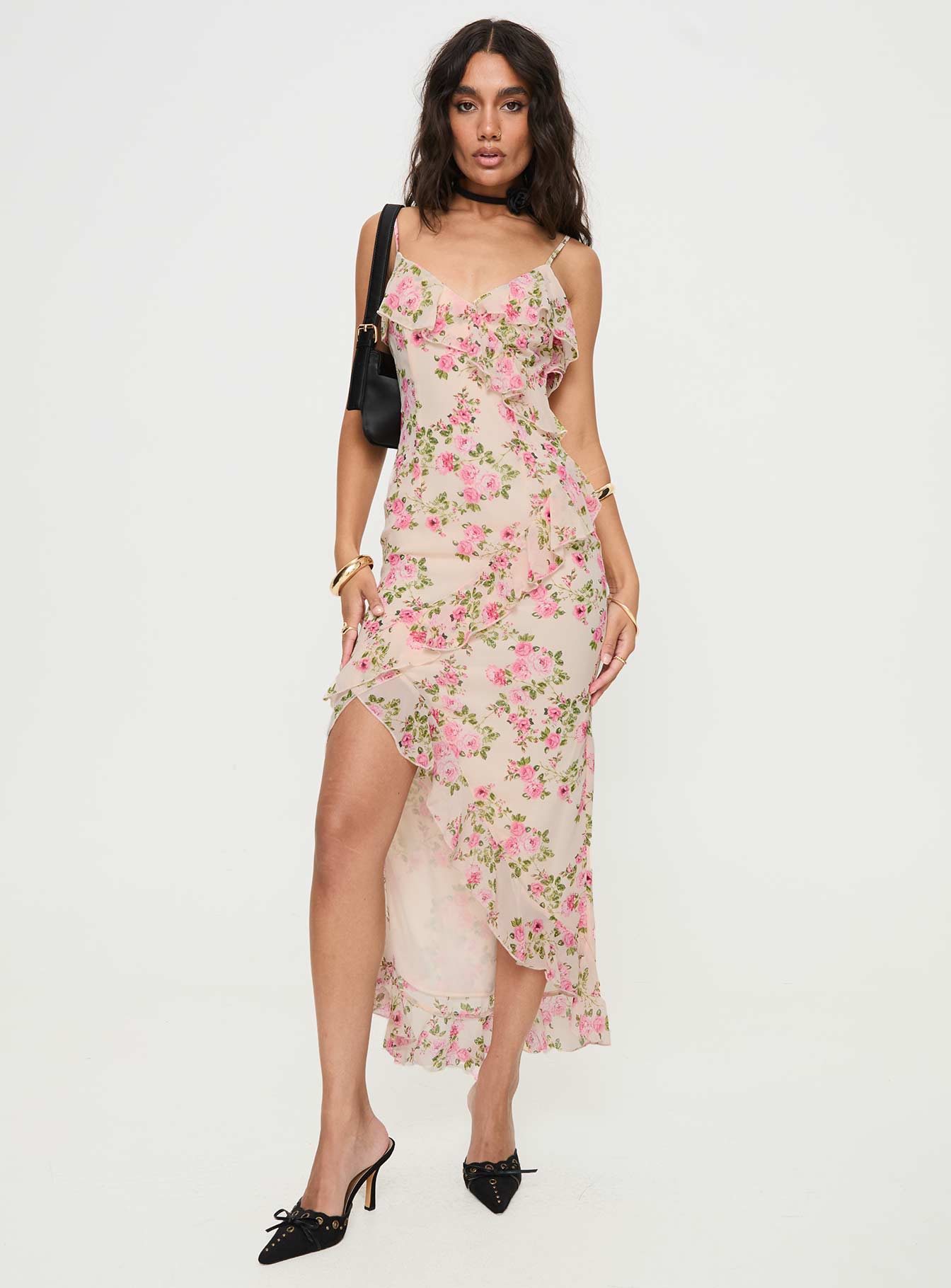 Garys Midi Dress Cream Floral - Image 2