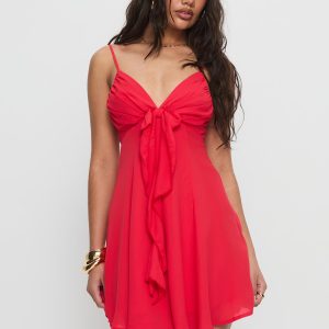 Moon Quartz Mini Dress Red