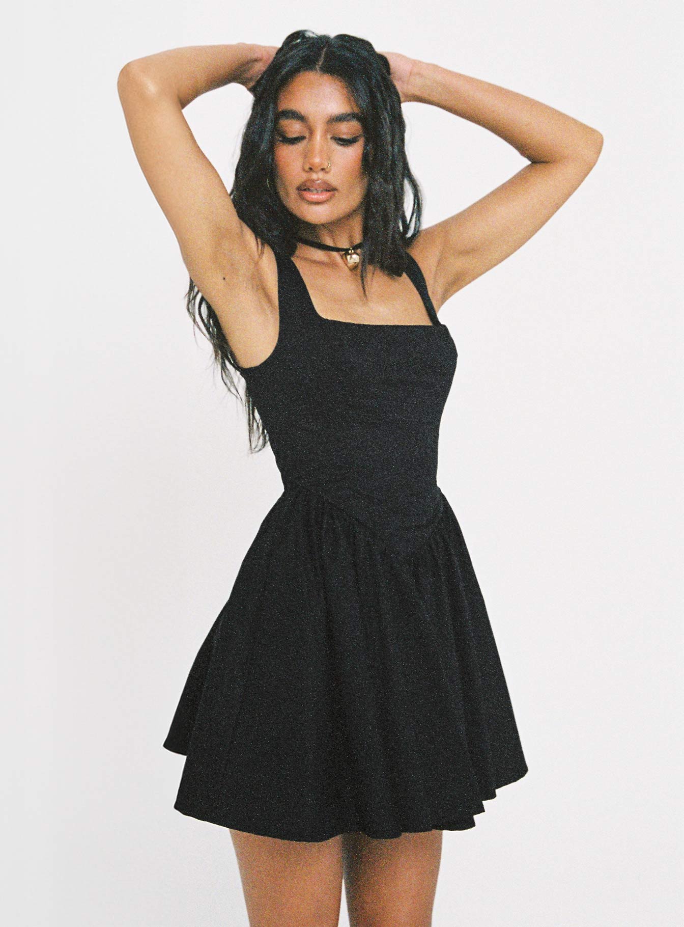 Straplie Mini Dress Black - Image 3